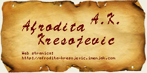 Afrodita Kresojević vizit kartica
